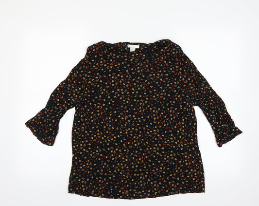 Womens UK Size 10 H&M Black Basic Blouse