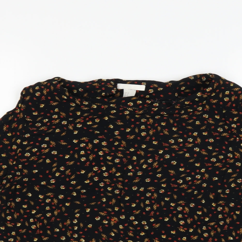 Womens UK Size 10 H&M Black Basic Blouse