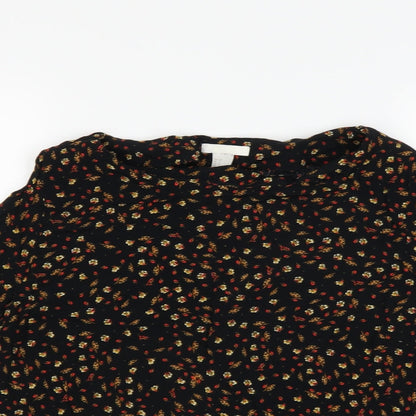 Womens UK Size 10 H&M Black Basic Blouse