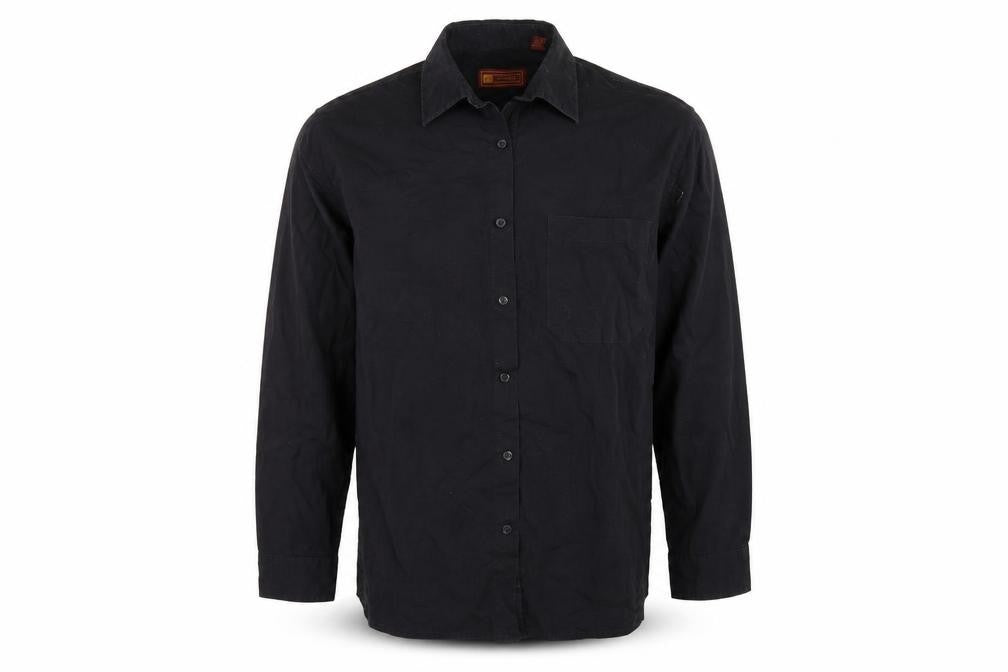 Mens UK Size 17 hazards Black  Button-Up Long Sleeve Casual Shirt