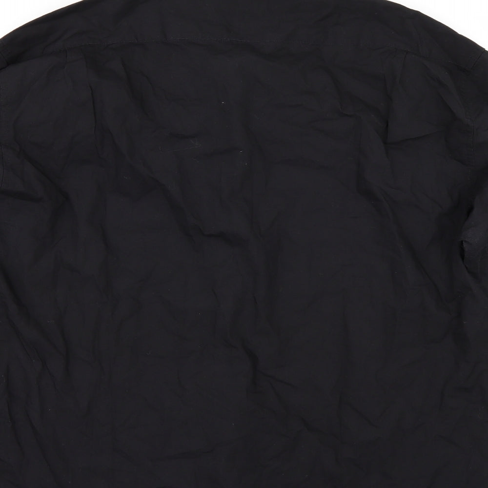 Mens UK Size 17 hazards Black  Button-Up Long Sleeve Casual Shirt