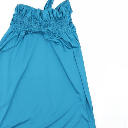 Angela Womens Blue   Tunic Blouse Size L