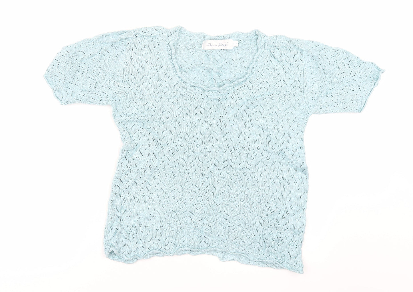 Womens UK Size 16 Pure & Natural Green Basic T-Shirt