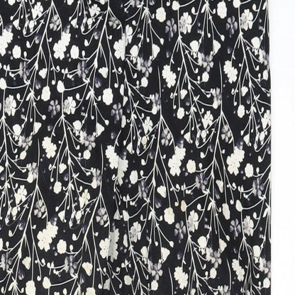 Primark Womens Black Floral  Dress Pants Trousers Size 8 L25 in