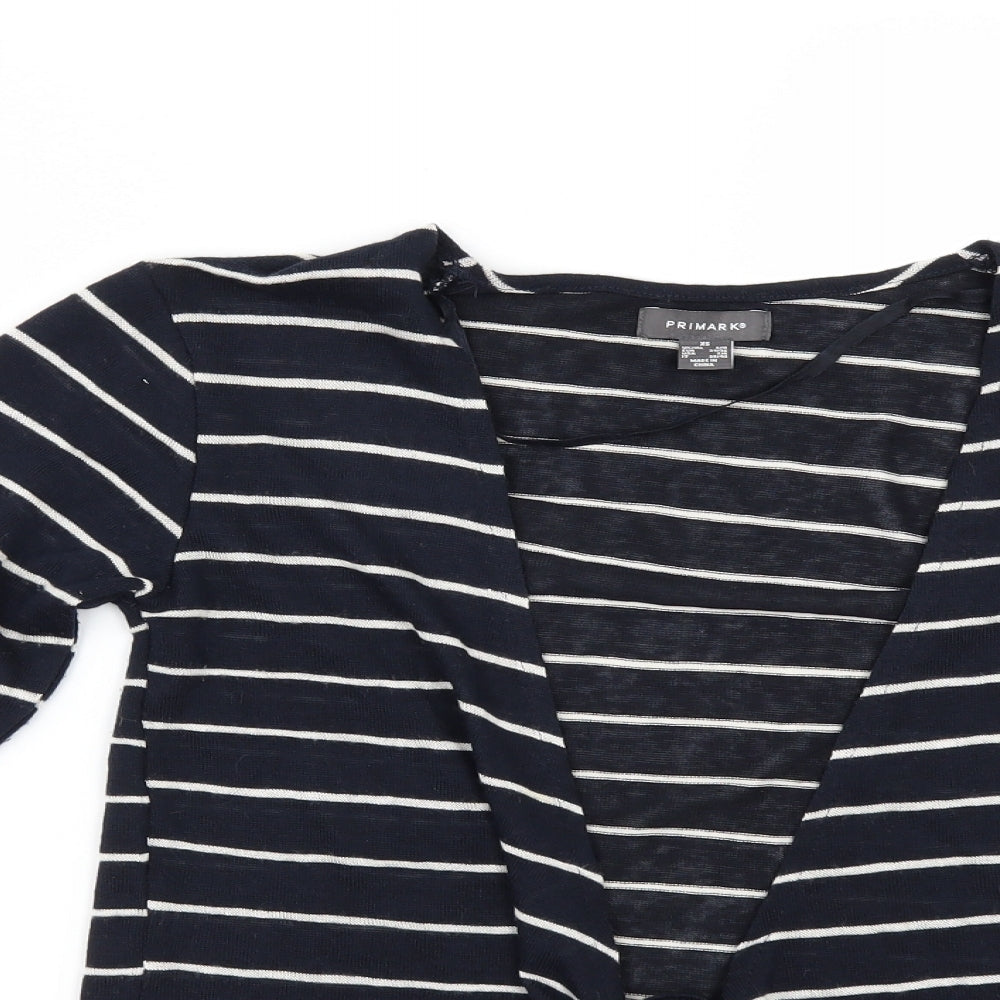 Primark Womens Black Striped  Cardigan Jumper Size XS