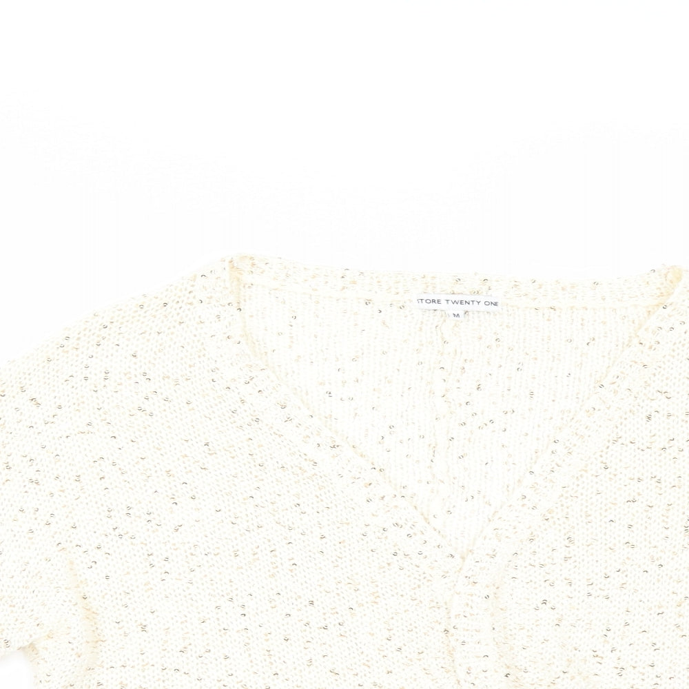Store Twenty One Womens Ivory   Cardigan Jumper Size M