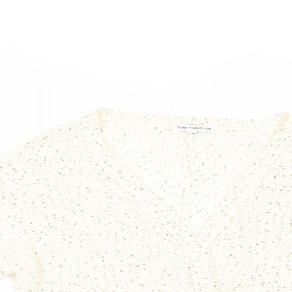 Store Twenty One Womens Ivory   Cardigan Jumper Size M