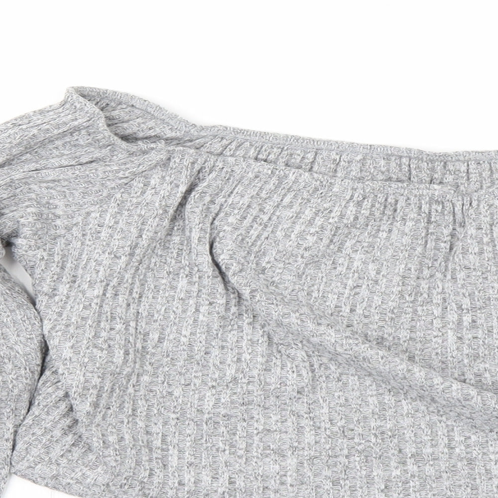 PRETTYLITTLETHING Womens Grey   Cropped Blouse Size 18