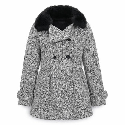Carmel Womens Grey Houndstooth  Pea Coat Coat Size 12