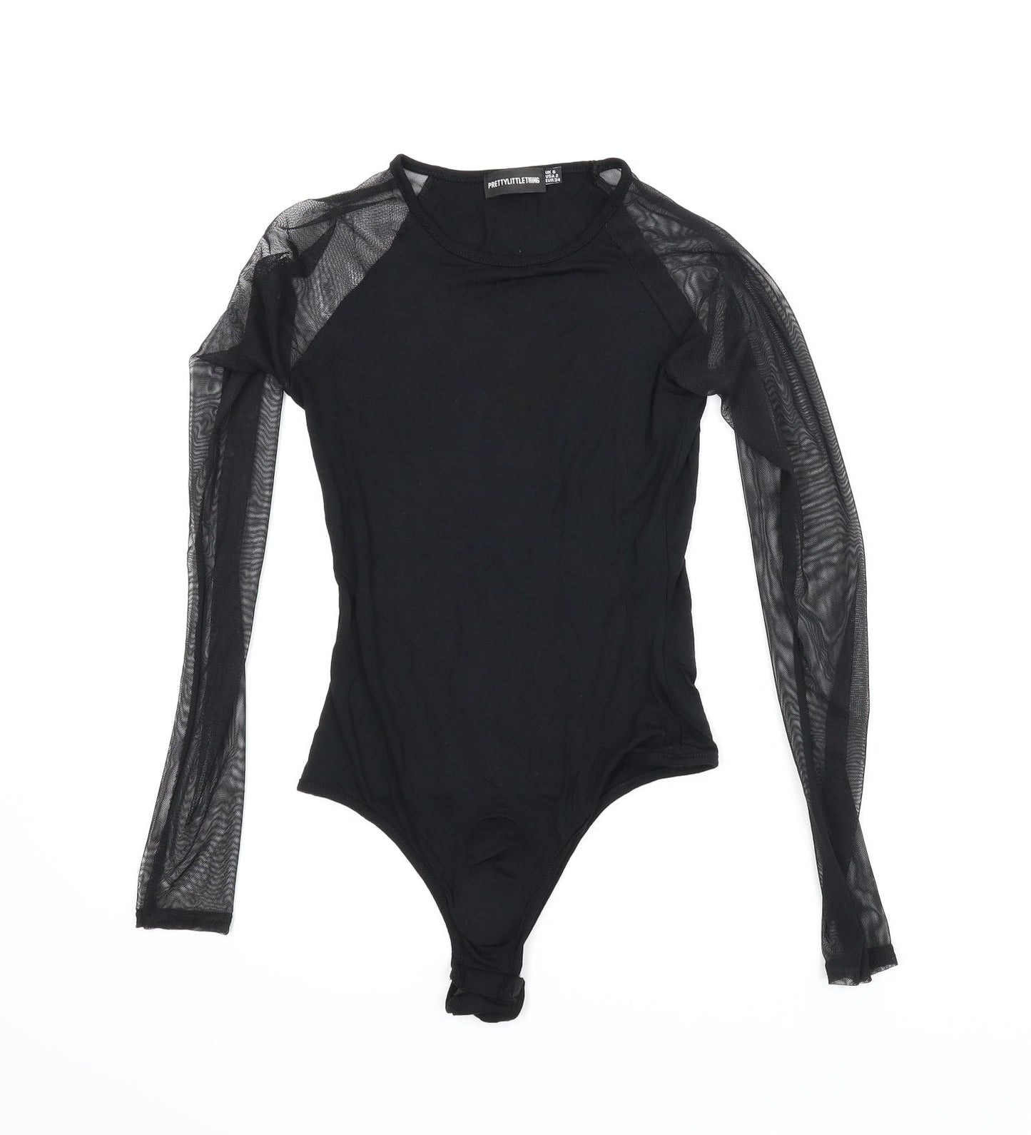 PRETTYLITTLETHING Womens Black   Leotard One-Piece Size 6