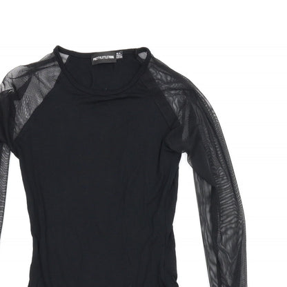 PRETTYLITTLETHING Womens Black   Leotard One-Piece Size 6