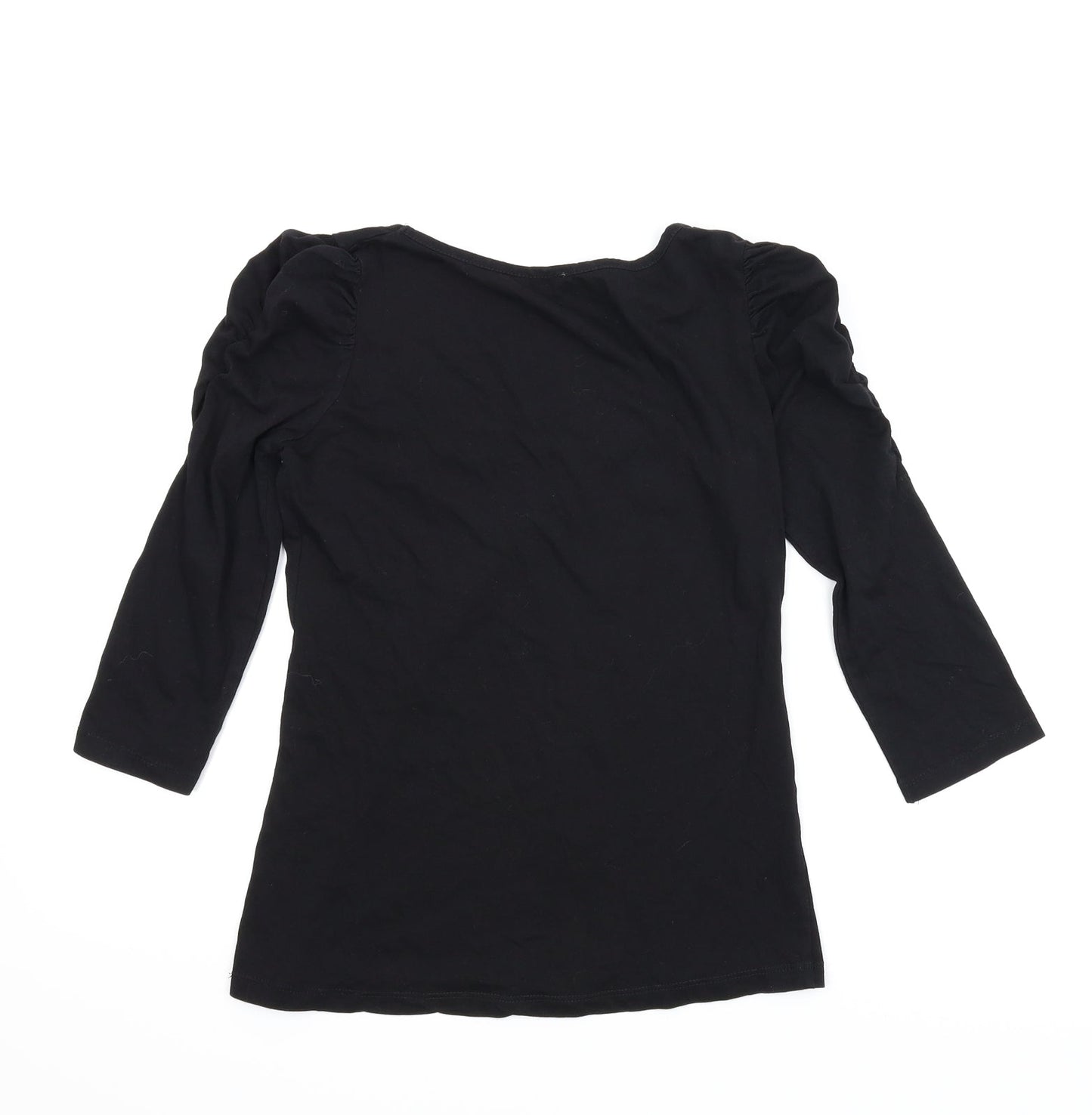 Womens UK Size S Preworn Black Basic T-Shirt