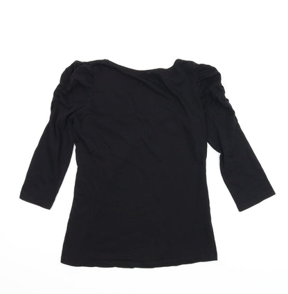 Womens UK Size S Preworn Black Basic T-Shirt
