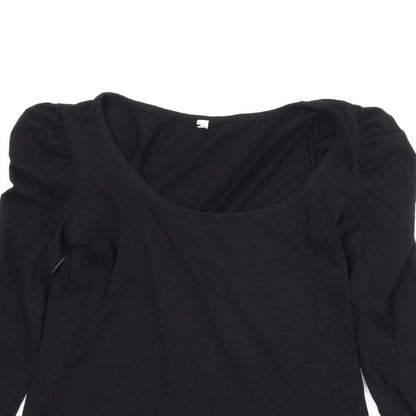 Womens UK Size S Preworn Black Basic T-Shirt