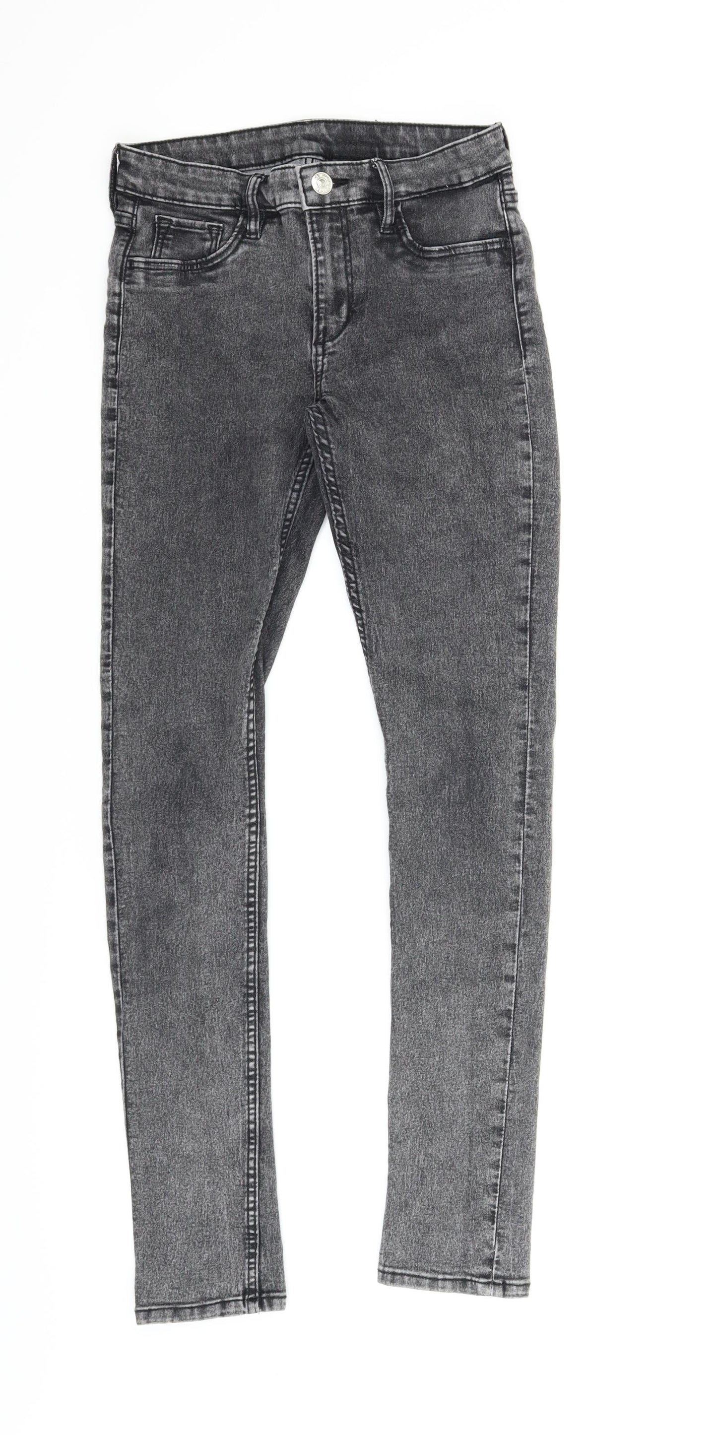 Preworn Girls Grey  Denim Skinny Jeans Size 12-13 Years