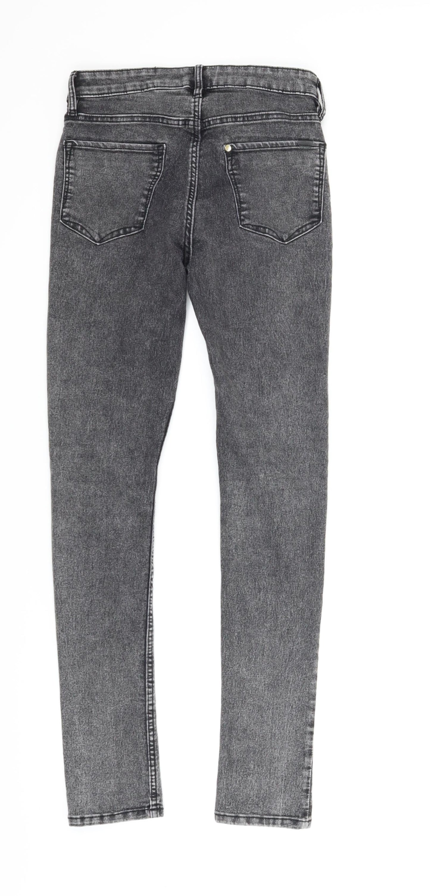 Preworn Girls Grey  Denim Skinny Jeans Size 12-13 Years