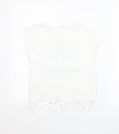 H&M Girls White   Basic T-Shirt Size 10-11 Years