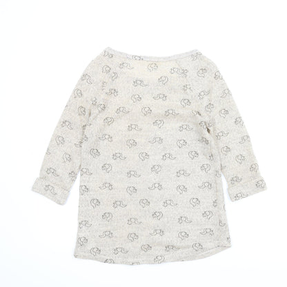 New Look Womens Beige Animal Print  Pullover Jumper Size 10