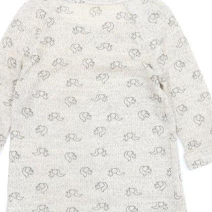 New Look Womens Beige Animal Print  Pullover Jumper Size 10