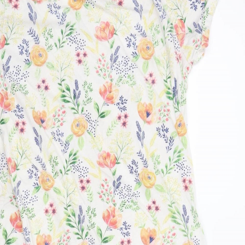Matalan Womens White Floral  Capri Dress Size S