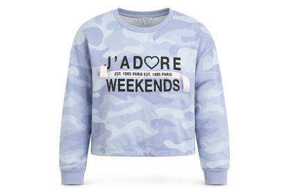 Primark Girls Blue Camouflage  Pullover Hoodie Size 13-14 Years