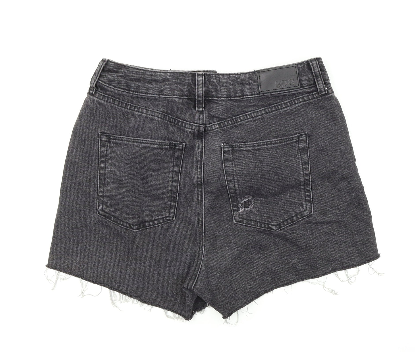 BDG Womens Black  Denim Hot Pants Shorts Size 27 in
