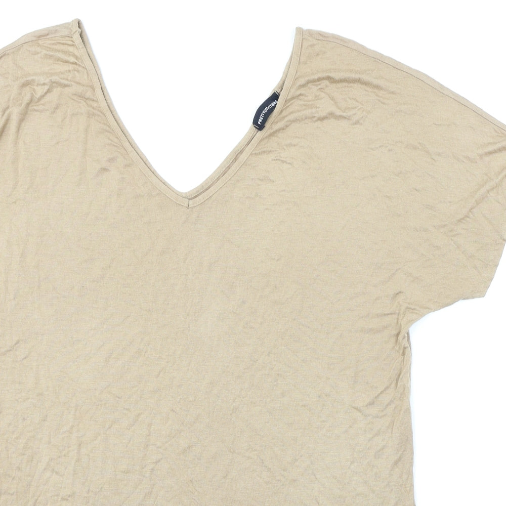 Pretty Little Thing  Womens Brown   Basic T-Shirt Size 12