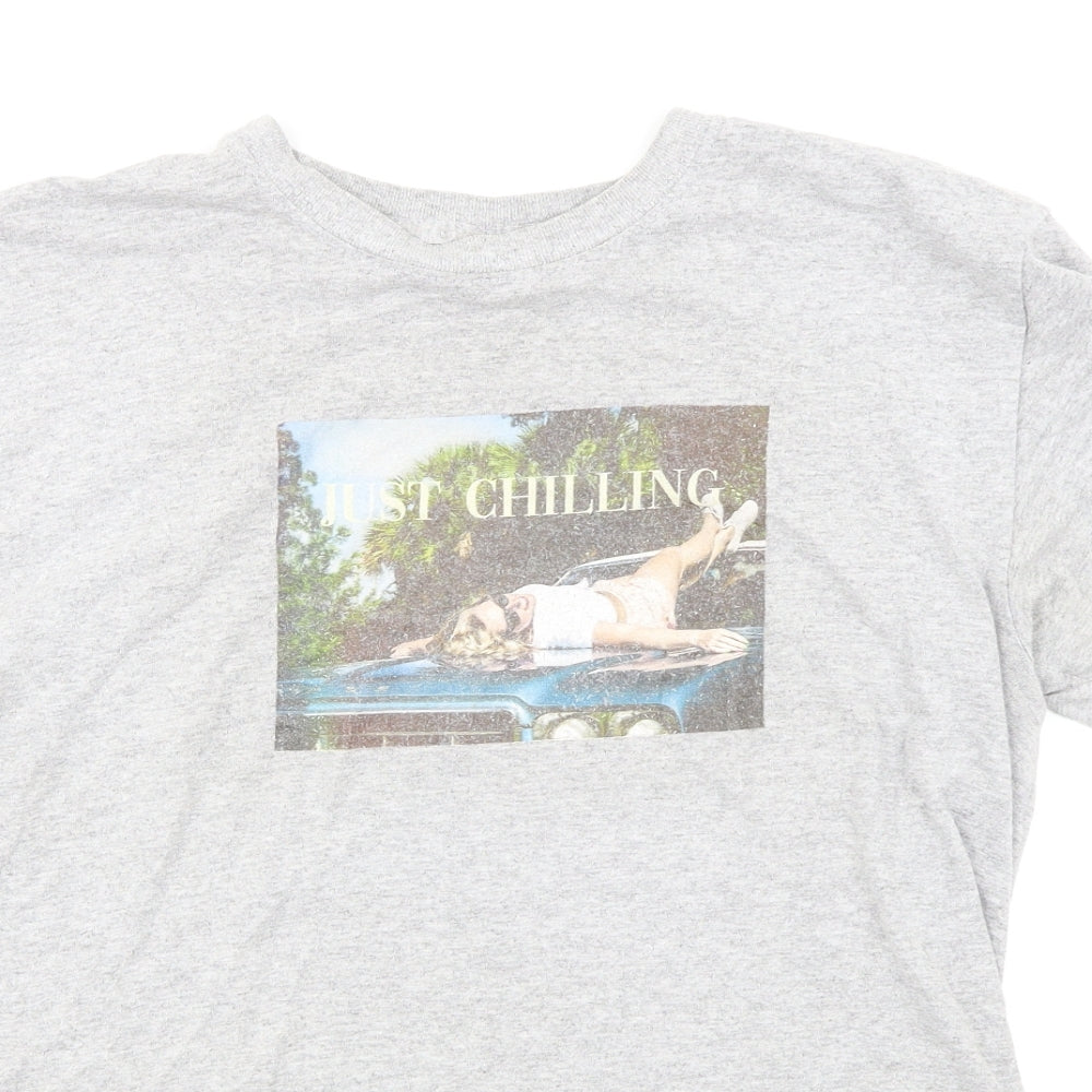 Womens UK Size 10 In the Style Grey Basic T-Shirt