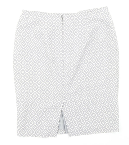 M&S Womens Grey Argyle/Diamond  A-Line Skirt Size 14