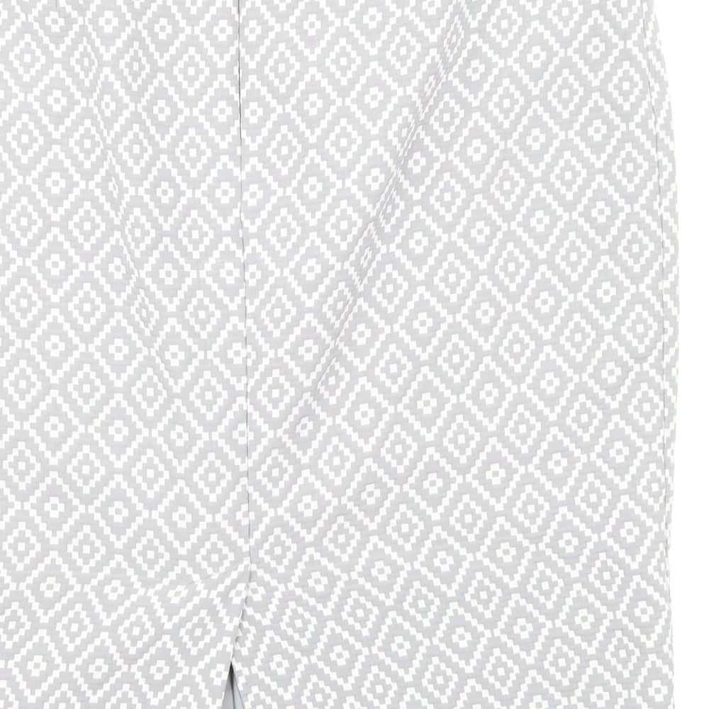 M&S Womens Grey Argyle/Diamond  A-Line Skirt Size 14