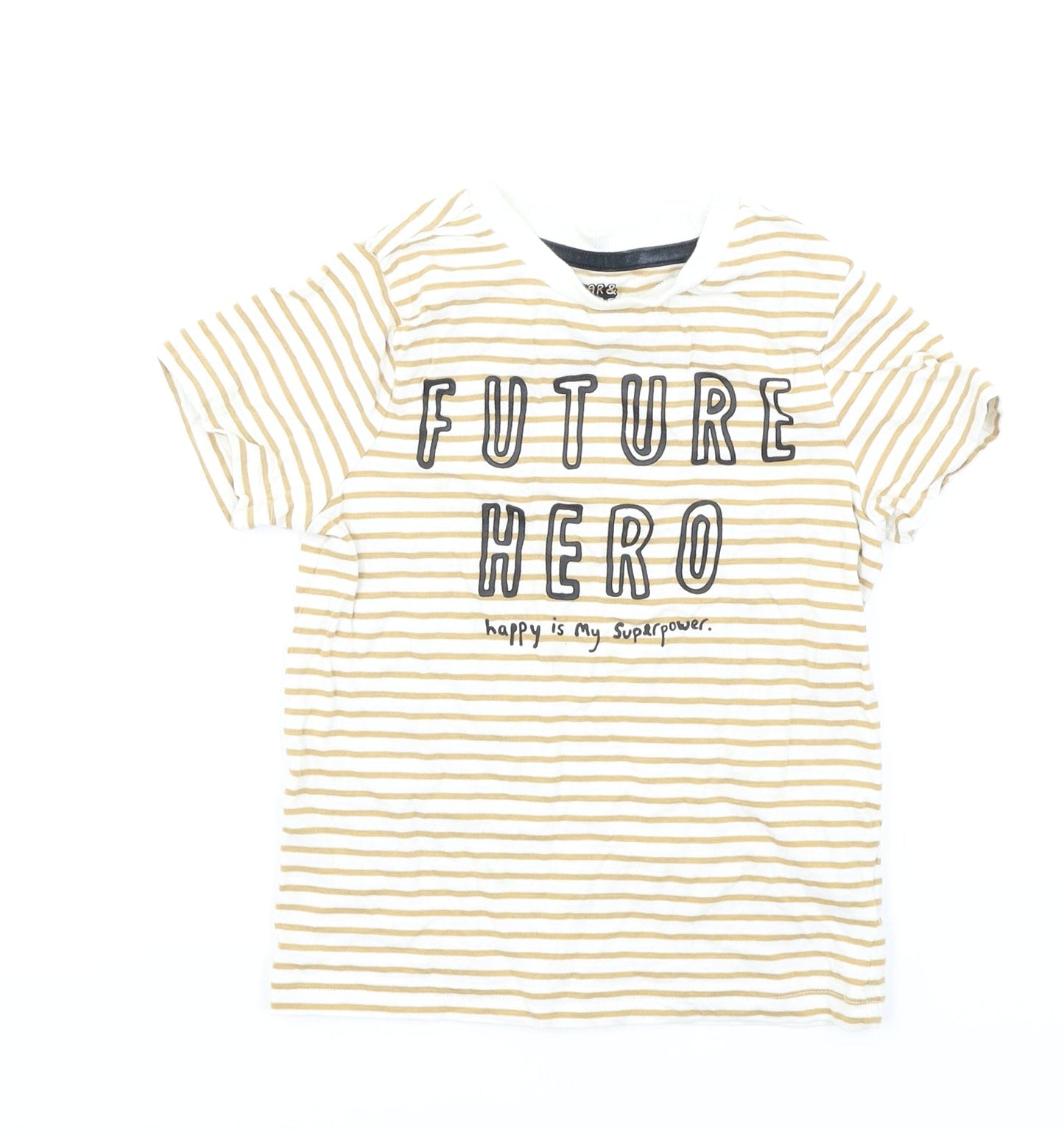 F&F Boys Brown Striped  Basic T-Shirt Size 3-4 Years