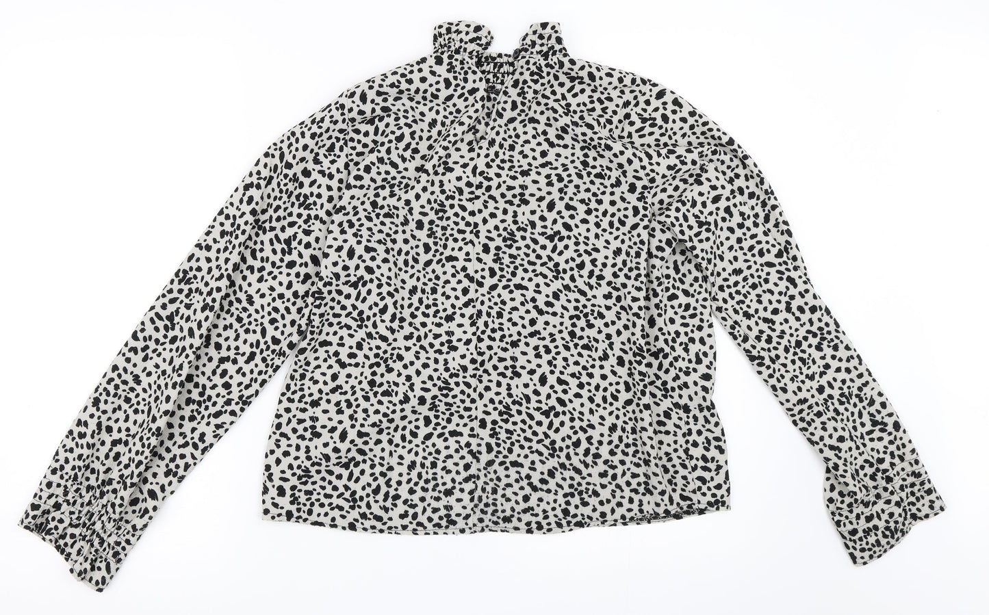 Womens UK Size 8 Preworn Grey Basic Blouse
