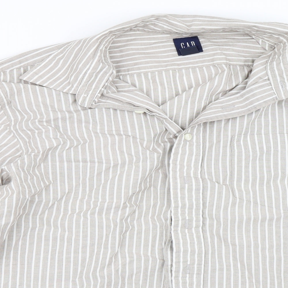 Mens UK Size XL Gap Beige  Button-Up Long Sleeve Casual Shirt