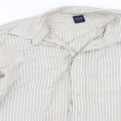 Mens UK Size XL Gap Beige  Button-Up Long Sleeve Casual Shirt