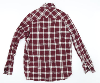 Fiftyfive Womens Red Check  Basic Blouse Size M