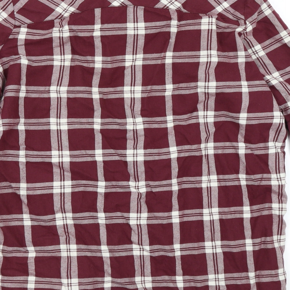 Fiftyfive Womens Red Check  Basic Blouse Size M