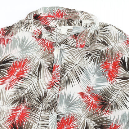 Womens UK Size 34 H&M Green Basic Button-Up