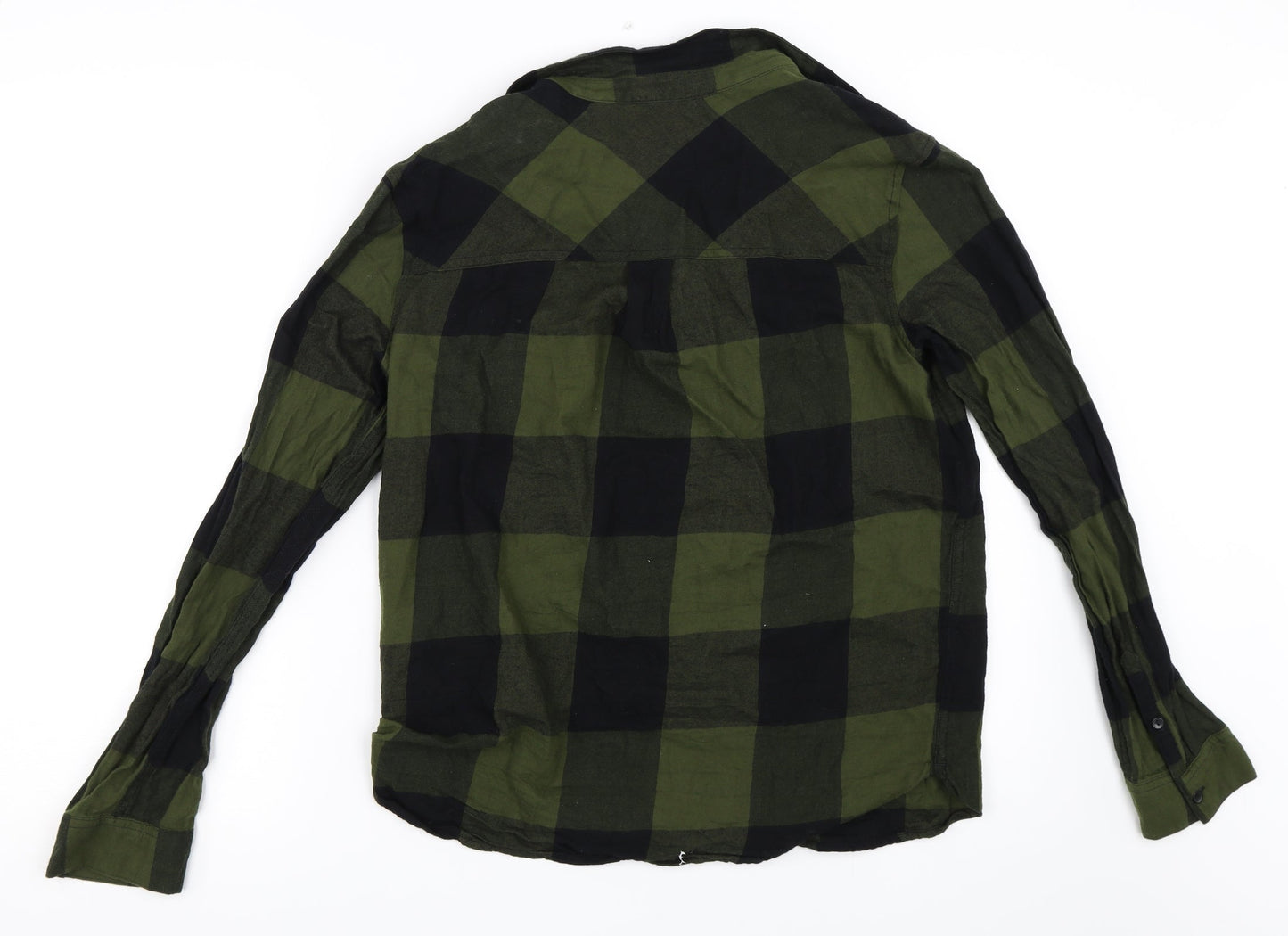 Womens UK Size 36 H&M Green Basic Button-Up