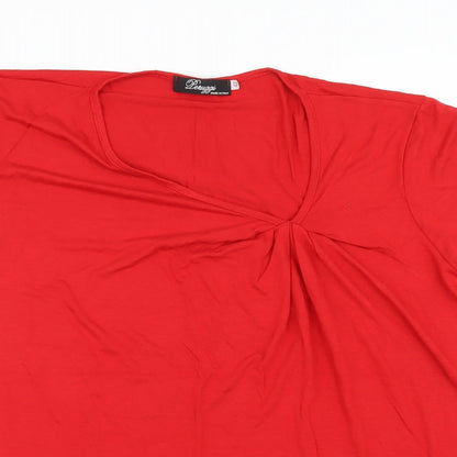 Peruzzi Womens Red   Basic T-Shirt Size 14