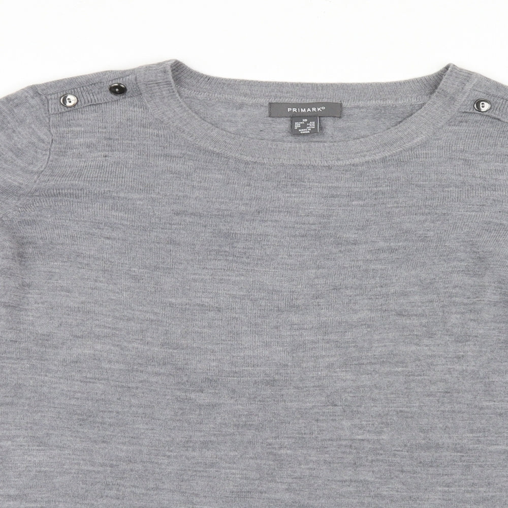 Primark Womens Grey  Knit Pullover Jumper Size 6