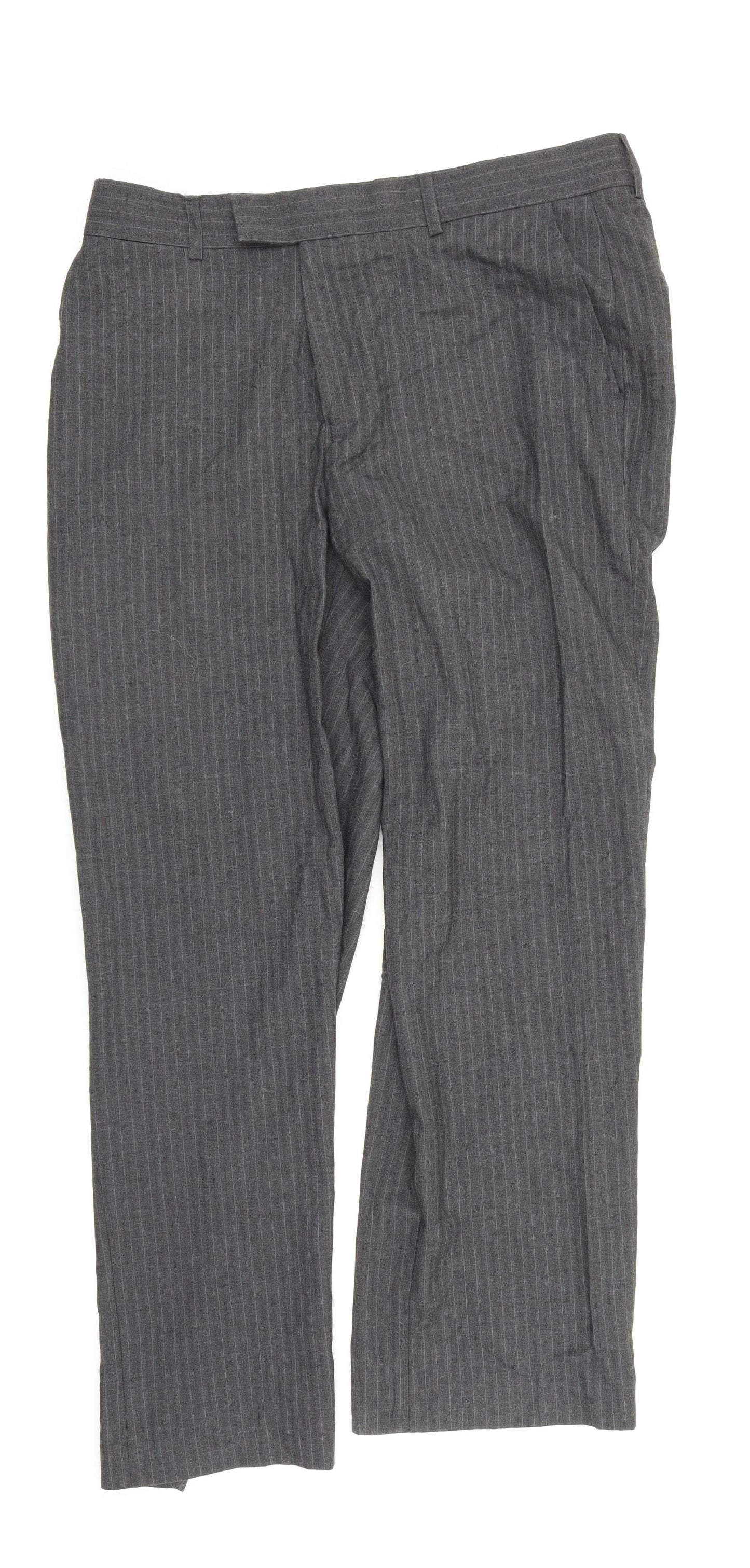 Mens UK Size 36 in Debenhams Regular Fit Dress Pants Grey Trousers