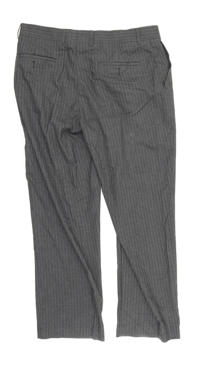 Mens UK Size 36 in Debenhams Regular Fit Dress Pants Grey Trousers