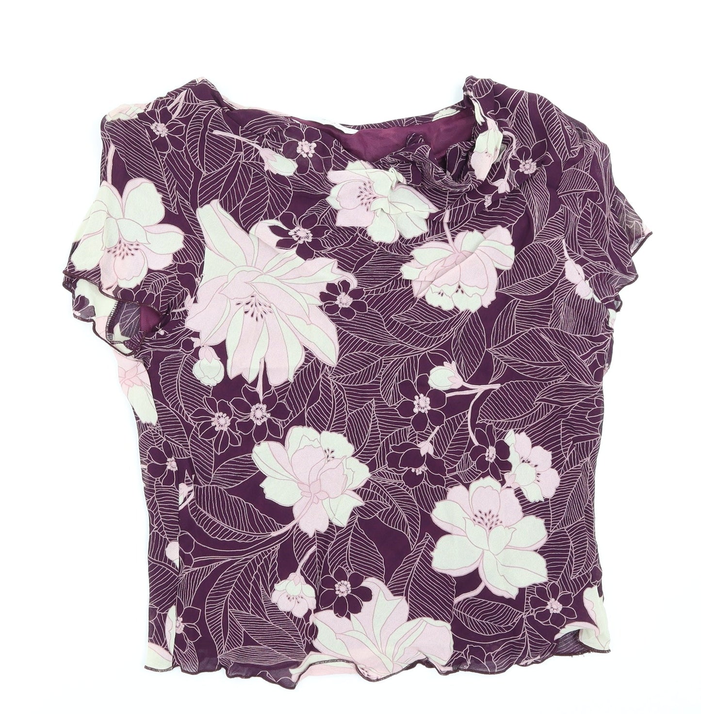 Womens UK Size 16 Berkertex Purple Basic Blouse