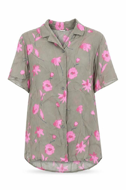 Casablanca Womens Green Floral  Basic Button-Up Size 16