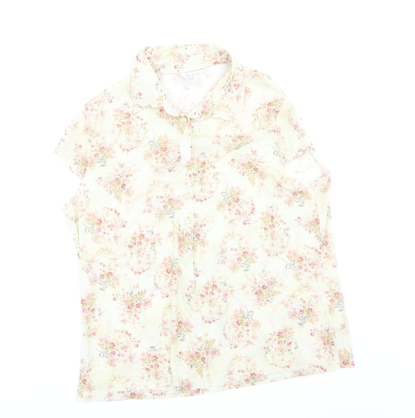 Womens UK Size 16 Berkertex Yellow Basic Button-Up