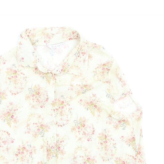 Berkertex Womens Yellow Floral  Basic Button-Up Size 16