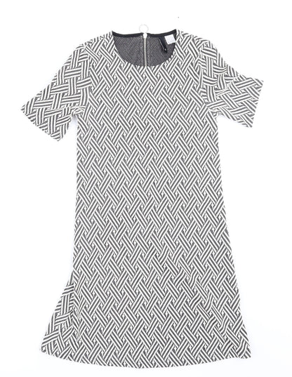 H&M Womens Blue Argyle/Diamond  T-Shirt Dress  Size 6