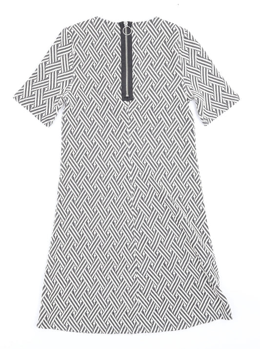 H&M Womens Blue Argyle/Diamond  T-Shirt Dress  Size 6