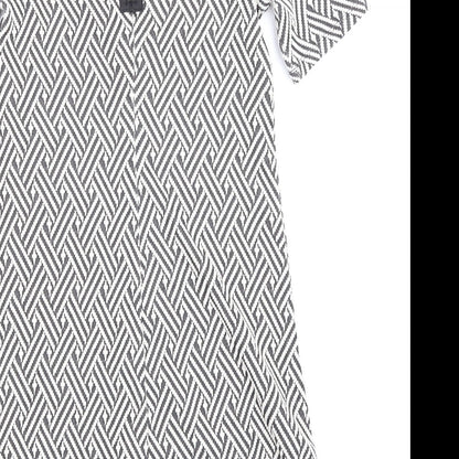 H&M Womens Blue Argyle/Diamond  T-Shirt Dress  Size 6