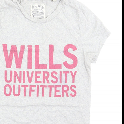 Jack Wills Womens Grey   Basic T-Shirt Size 8